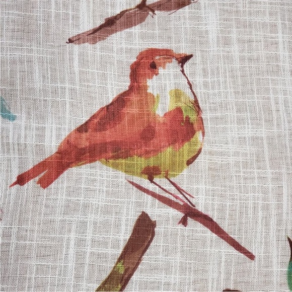 Pier 1 Imports Sheer Bird Watercolor Curtain Panels Grommets 50x84" Set of 2 - Picture 8 of 14
